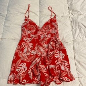 Red palm romper